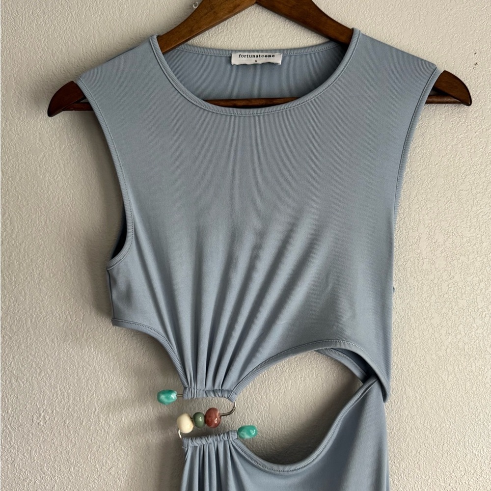 Fortunate One Elle Blue Sleeveless Dress Size M - Picture 3 of 6
